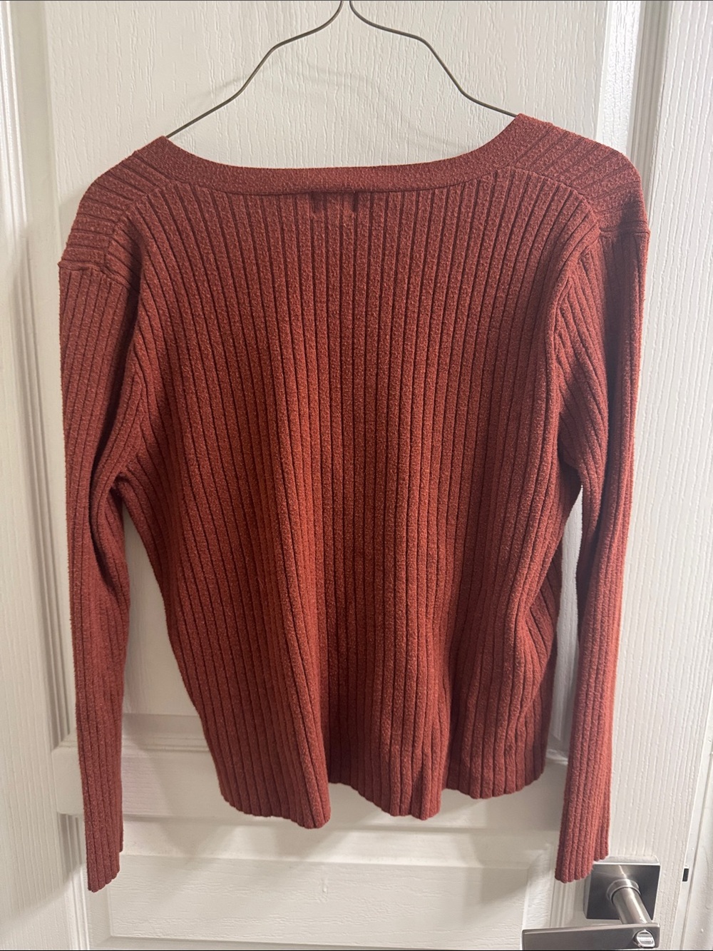 a new day Rust Ribbed V-Neck Button Cardigan - Picture 3 of 3